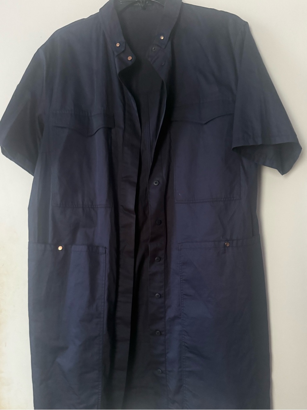 Zara’s Navy Short-Sleeve Utility Dress